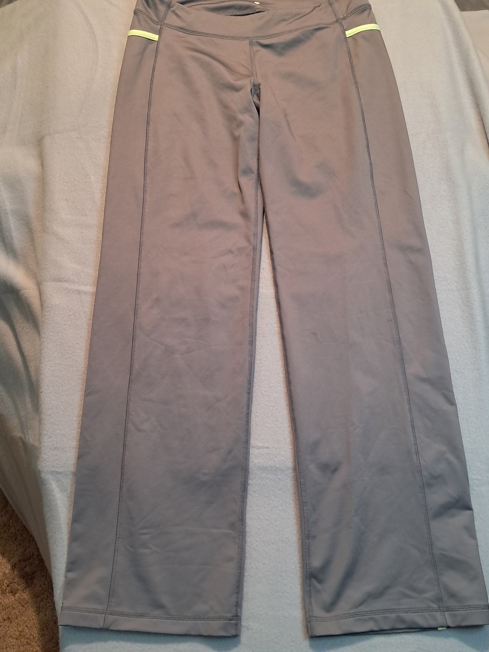 lululemon athletica Gray Straight-Leg Pants with Neon Green Accent